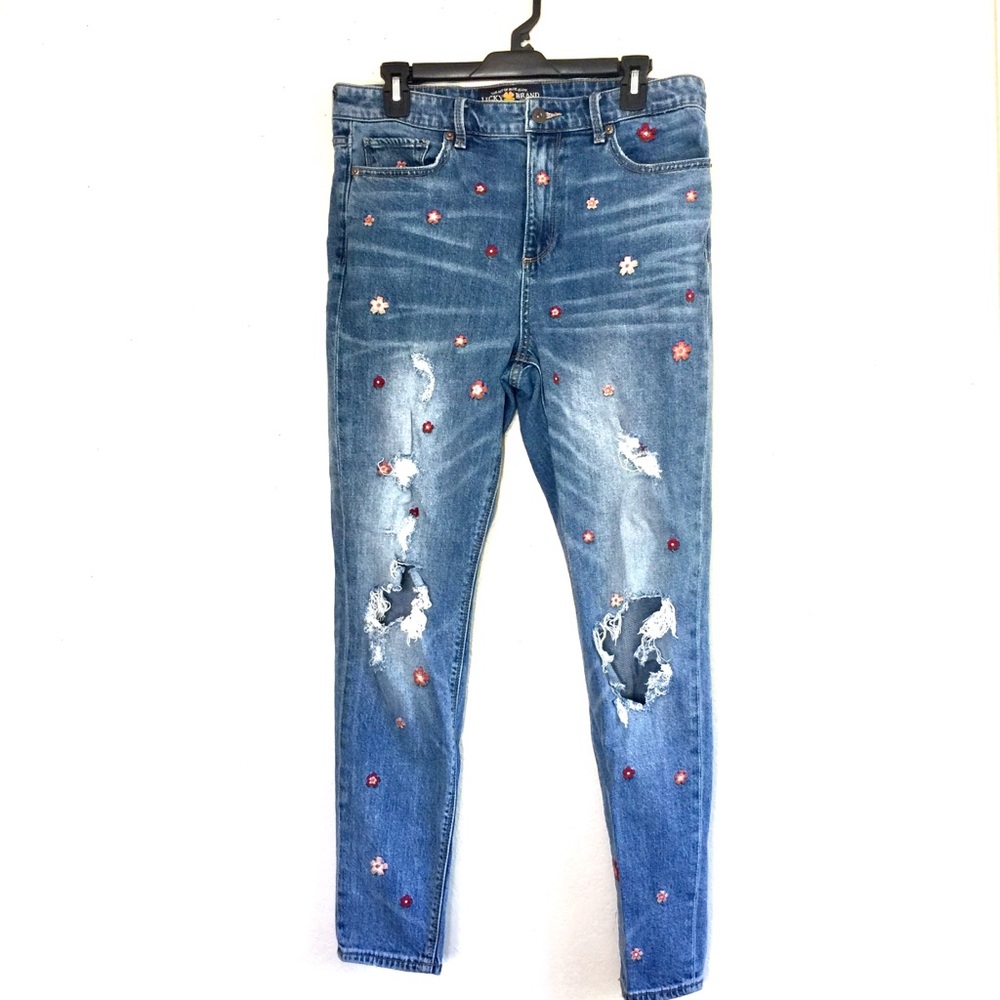 Embroidered Lucky Brand Flower Embroidered Jeans